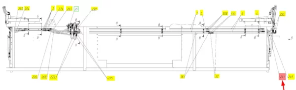 Oryginalny przewód hydrauliczny o numerze katalogowym 102395881, stosowany w hederach marki Rostselmash- schemat.