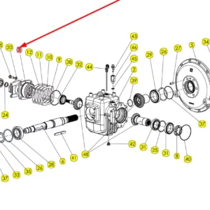 Oryginalna obudowa łożyska o numerze katalogowym 102404806, stosowana w kombajnach zbożowych marki Rostselmash schemat.