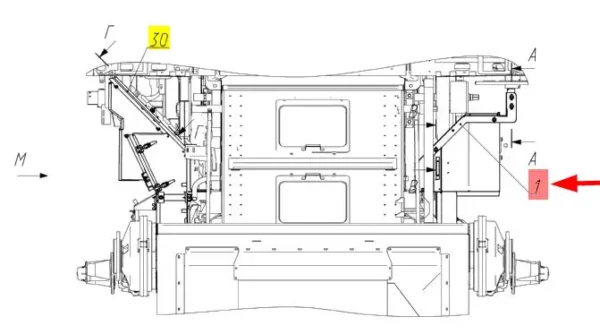 Oryginalny element obudowy kombajnu o numerze katalogowym 102422547, stosowany w kombajnach zbożowych marki Rostselmash schemat.