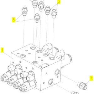 Oryginalna złączka hydrauliczna o numerze katalogowym 102442545, stosowana w kombajnach zbożowych marki Rostselmash- schemat.