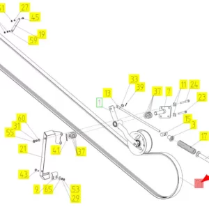 Oryginalny pasek klinowy 3-HB 6062 La o numerze katalogowym 102531957, stosowany w kombajnach zbożowych marki Rostselmash schemat.