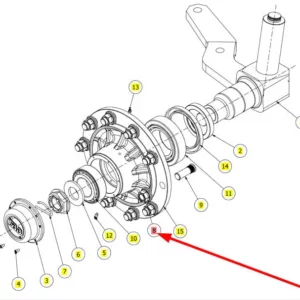 Oryginalna nakrętka piasty o numerze katalogowym 102556423, stosowana w kombajnach zbożowych marki Rostselmash schemat