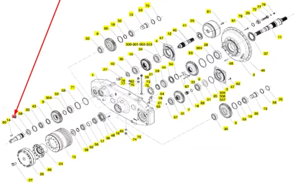 Oryginalny pierścień simmering 50 x 90 x 10 o numerze katalogowym 102590238, stosowany w kombajnach zbożowych marki Rostselmash schemat.