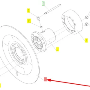 Oryginalny dysk o numerze katalogowym 102606458, stosowany w kombajnach zbożowych marki Rostselmash. schemat