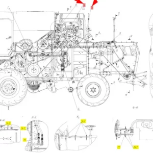 Oryginalne przewody elektryczne lewej części kombajna o numerze katalogowym 102608010, stosowane w kombajnach zbożowych marki Rostselmash- schemat.