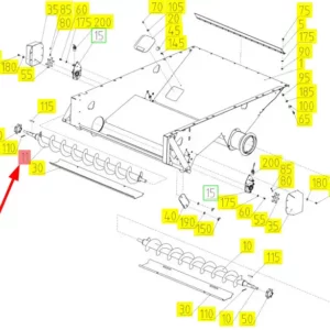 Oryginalny ślimak ziarnowy o numerze katalogowym 102620994, stosowany w kombajnach zbożowych marki Rostselmash. schemat