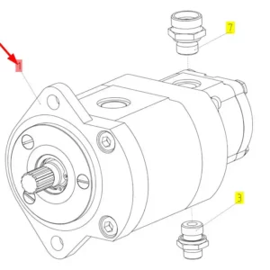 Oryginalna pompa hydrauliczna tandemowa o numerze katalogowym 102635622, stosowana w kombajnach zbożowych marki Rostselmash schemat.