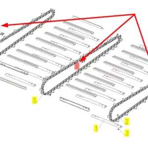 Oryginalna spinka łańcucha o numerze katalogowym 102840463, stosowana w kombajnach zbożowych marki Rostselmash. schemat