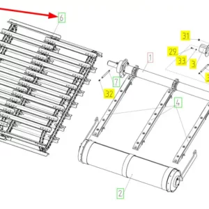 Oryginalny łańcuch przenośnika o numerze katalogowym 102854526, stosowany w kombajnach zbożowych marki Rostselmash schemat.