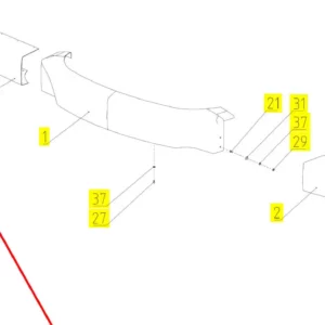 Oryginalna prawa osłona lampy kierunkowskazu o numerze katalogowym 102995018, stosowana w kombajnach zbożowych marki Rostselmash schemat.