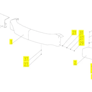 Oryginalna prawa osłona przednich świateł o numerze katalogowym 102996752, stosowana w kombajnach zbożowych marki Rostselmash schemat.