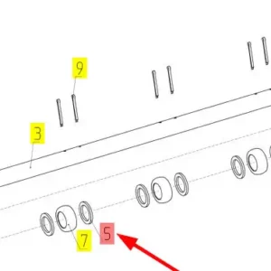 Oryginalna podkładka okrągła płaska o numerze katalogowym 100370951, stosowana w kombajnach zbożowych marki Rostselmash- schemat.