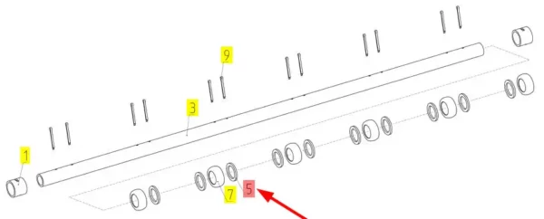 Oryginalna podkładka okrągła płaska o numerze katalogowym 100370951, stosowana w kombajnach zbożowych marki Rostselmash- schemat.