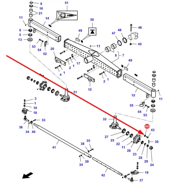 Oryginalna podkładka śruby koła o numerze katalogowym LA350354718, stosowana w kombajnach zbożowych marki Massey Ferguson, Fendt, Laverda schemat.