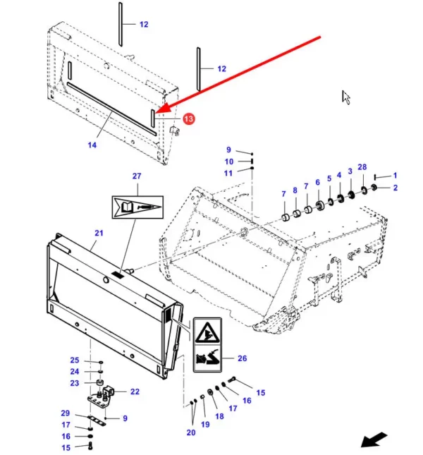 Oryginalny profil, stosowany w kombajnach zbożowych marki Challenger, Fendt oraz Massey Ferguson schemat.