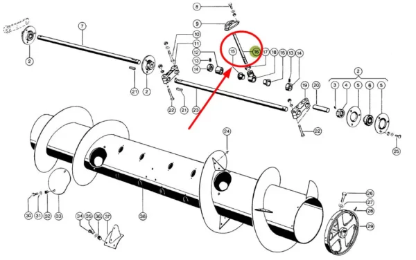 Palec bębna wciągającego pasujący do Claas zamiennik