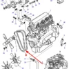 Pasek klinowy napędu osprzętu silnika AVX13 x 1365 la stosowany jako zamiennik w ciągnikach marki Massey Ferguson schemat