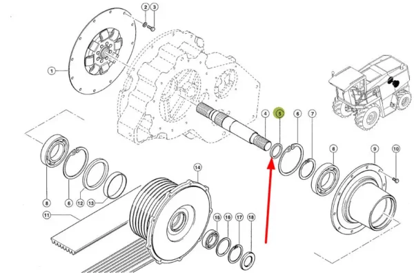 Uszczelniacz wałka skrzyni biegów o wymiarach 60 X 75 X 8, stosowany w maszynach rolniczych marki Claas schemat.