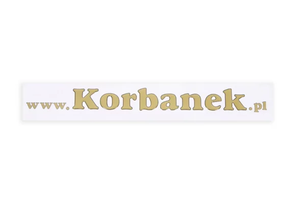 Naklejka przestrzenna z logo "www.Korbanek.pl".