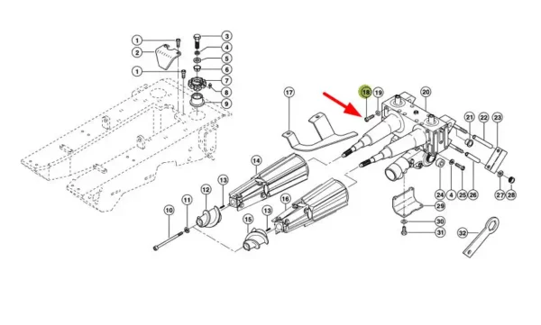 Oryginalna śruba imbusowa z łbem obniżonym o wymiarach M12 x 35 i numerze katalogowym OC7984123588, stosowana w kombajnach zbożowych i sieczkarniach samojezdnych marki Claas schemat.