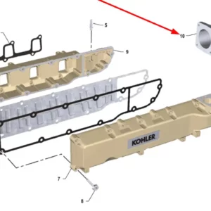 Oryginalne kolanko przepustnicy o numerze katalogowym K0067146, stosowane w ciągnikach rolniczych marki Arbos.