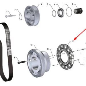 Oryginalne koło czujnika obrotów wału korbowego o numerze katalogowym K0067181, stosowane w ciągnikach rolniczych marki Arbos.