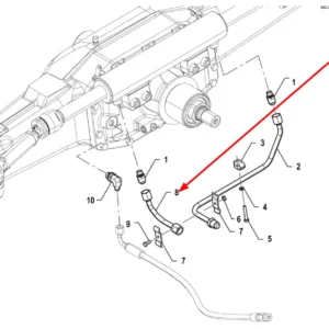 Oryginalny przewód hydrauliczny układu kierowniczego o numerze katalogowym P5P40201068, stosowany w ciągnikach rolniczych marki Arbos schemat.