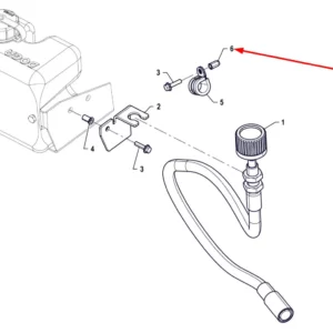 Oryginalna nitonakrętka M5 o numerze katalogowym P5P55801155, stosowana w ciagnikach rolniczych marki Arbos schemat.