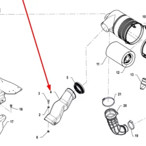 Oryginalny wlot powietrza o numerze katalogowym P5S11201105, stosowany w ciągnikach rolniczych marki Arbos.