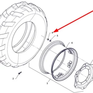 Oryginalna nakrętka tytanowa M16 x 1.5 o numerze katalogowym P5S32001121, stosowana w ciągnikach rolniczych marki Arbos.