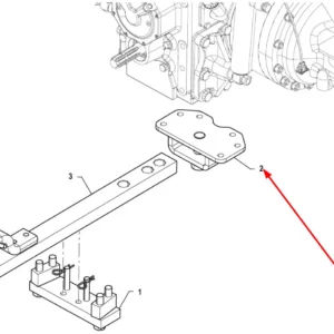 Oryginalne mocowanie belki zaczepu o numerze katalogowym P5S35001016, stosowane w ciągnikach rolniczych marki Arbos schemat.