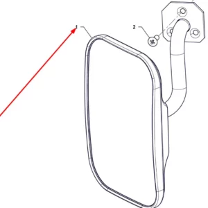 Oryginalne lusterko wewnętrzne o numerze katalogowym P5S52801133, stosowane w ciągnikach rolniczych marki Arbos schemat.