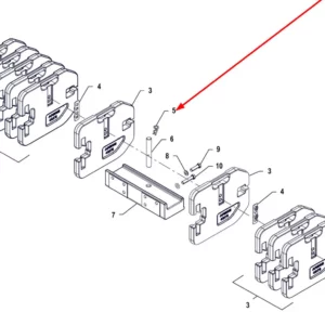 Oryginalna zawleczka o numerze katalogowym P5S53002107, stosowana w ciągnikach rolniczych marki Arbos schemat.