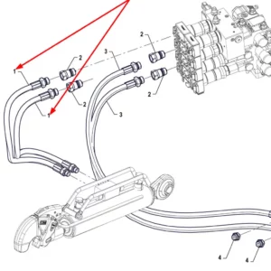 Oryginalny przewód hydrauliczny TUZ o numerze katalogowym P5S55801125, stosowany w ciągnikach rolniczych marki Arbos schemat.