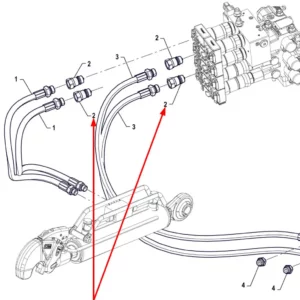 Oryginalne szybkozłącze hydrauliczne o numerze katalogowym P5S55801128, stosowane w ciągnikach rolniczych marki Arbos schemat.
