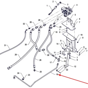 Oryginalny przewód hydrauliczny o numerze katalogowym P5S59101039, stosowany w ciągnikach rolniczych marki Arbos.