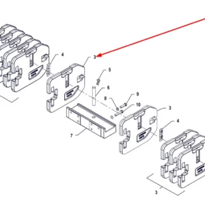 Oryginalny obciążnik przedni 48 kg o numerze katalogowym P5S74101120, stosowany w ciągnikach rolniczych marki Arbos schemat.