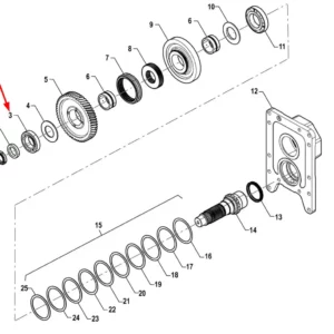 Oryginalne łożysko stożkowe o numerze katalogowym PIS01030007, stosowane w ciągnikach rolniczych marki Arbos.