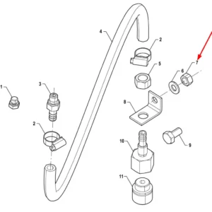 Oryginalna nakrętka M10 o numerze katalogowym PIS03010010, stosowana w ciągnikach rolniczych marki Arbos.