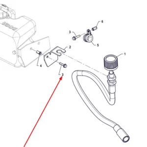 Oryginalna śruba M5 x 20 o numerze katalogowym PIS12060014, stosowana w ciągnikach rolniczych marki Arbos schemat.