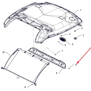 Oryginalna śruba z łbem krzyżakowym M5 x 16 o numerze katalogowym PIS13090001, stosowana w ciągnikach rolniczych marki Arbos schemat.