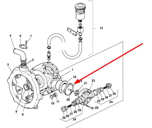 Oryginalna membrana pompy opryskiwacza o numerze katalogowym ZF301, stosowana w opryskiwaczach marki Amazone schemat