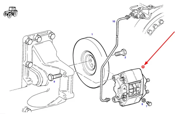 Zestaw naprawczy cylinderka zacisku hamulcowego o numerze katalogowym 21/412-24, stosowany w ciągnikach rolniczych marki Fendt schemat.