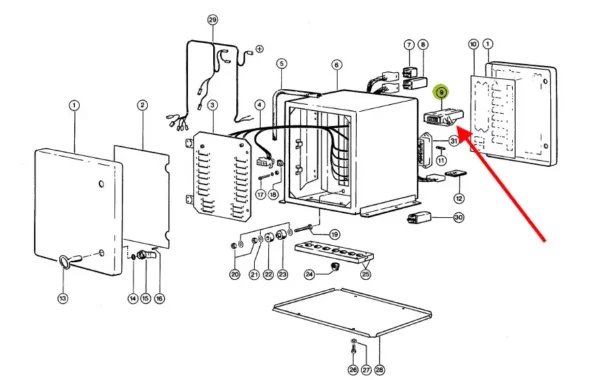 Oryginalny moduł elektryczny, stosowany w sieczkarniach marki Claas. schemat