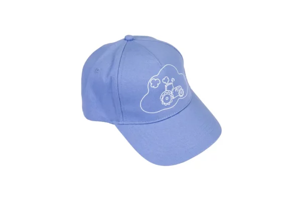 Oryginalna czapka z daszkiem dziecięca koloru niebieskiego firmy Claas.