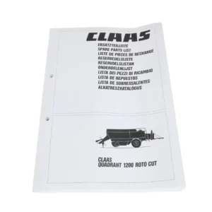 Oryginalny katalog części zamiennych do prasy kostkującej Claas Quadrant 1200 RC.