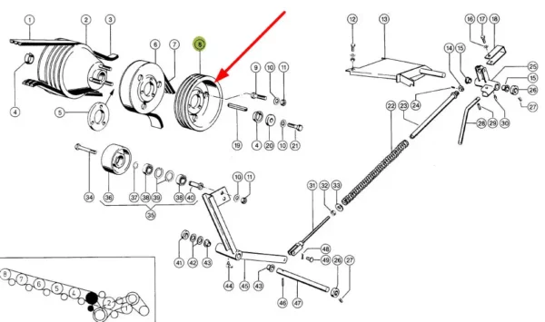 Oryginallne koło pasowe napędu bębna oddzielającego o wymiarze D291 i numerze katallogowym 603237.0, stosowane w kombajnach zbożowych marki Claas schemat.