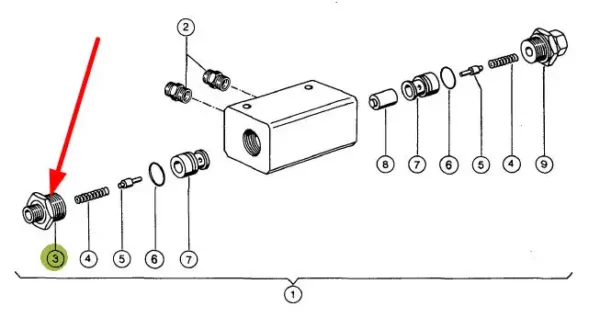 Oryginalny korek gwintowany blokady pompy hydraulicznej o numerze katalogowym 683323.0, stosowany w maszynach i urządzeniach rolniczych marki Claas schemat