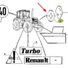 Oryginalny emblemat Reanult o numerze katalogowym 7700824625, dedykowana dla maszyn rolniczych marki Claas/Renault schemat.