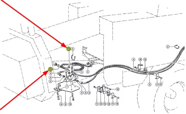 Oryginalny przewód hydrauliczny o numerze 817757.0, stosowany w prasach kostkujących marki Claas. schemat